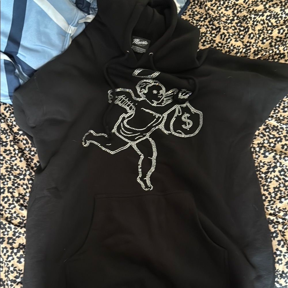 Men's Black Hoodie with Graphic Design
